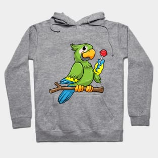 Parrot with yellow Beak and Lollipop Hoodie